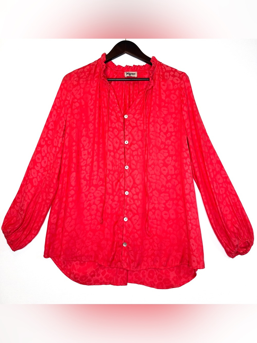 Show‎ Me Your Mumu Alicia Tunic Top Cheetah Print blouse Pink S flowy romantic